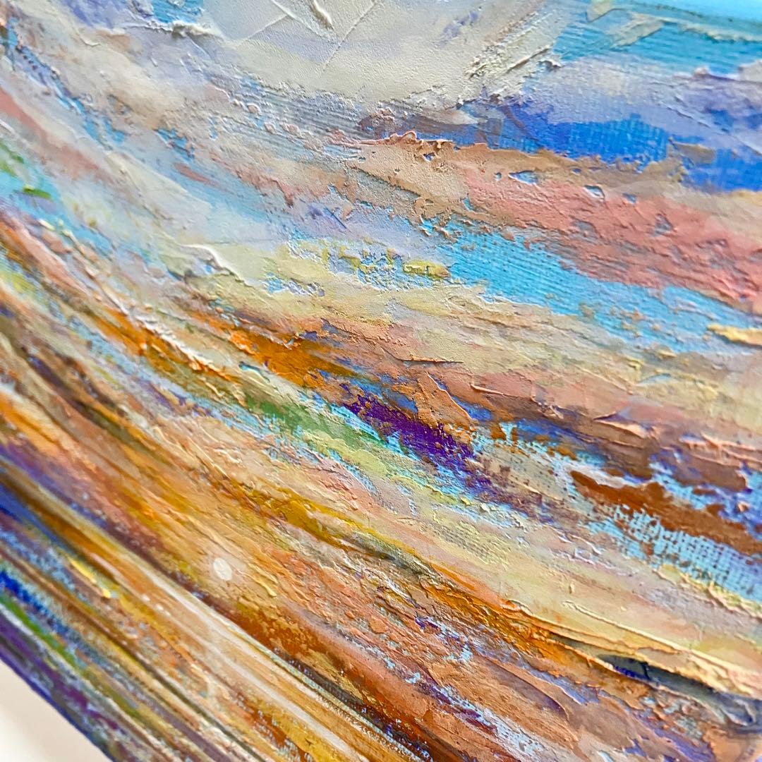 sunset＊絵画　原画　風景画　テクスチャーアート　海　夏　夕日　ハワイ　沖縄