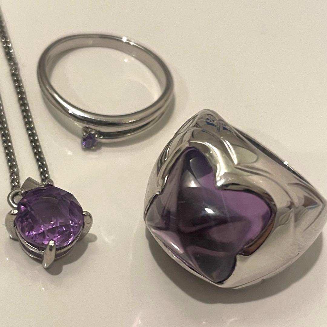 okakoyo様　ブルガリ ピラミデ アメジスト K18WG 11-12号 楽天市場】ブルガリ BVLGARI ピラミデ リング・指輪 12.5号 18金 K18