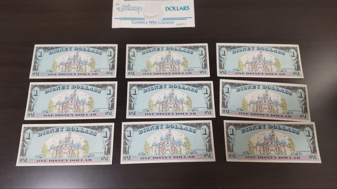 フロリダ　ディズニーランド　ディズニーダラー　1ドル　9枚