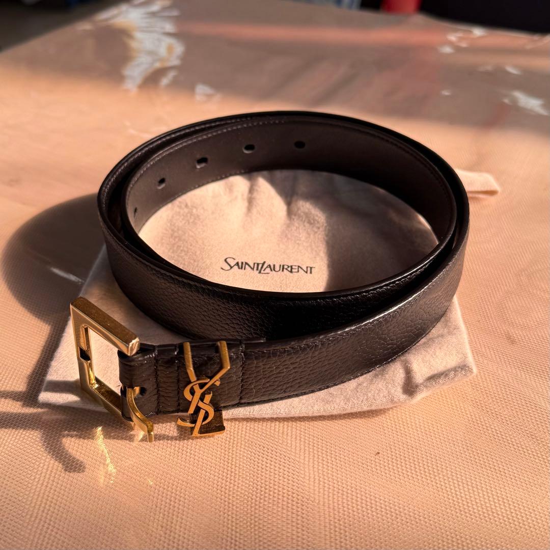 YSL SAINT LAURENT ブラックレザーベルト 新品 楽天市場】SAINT LAURENT サンローラン ベルト YSL BELT 3.0 634437