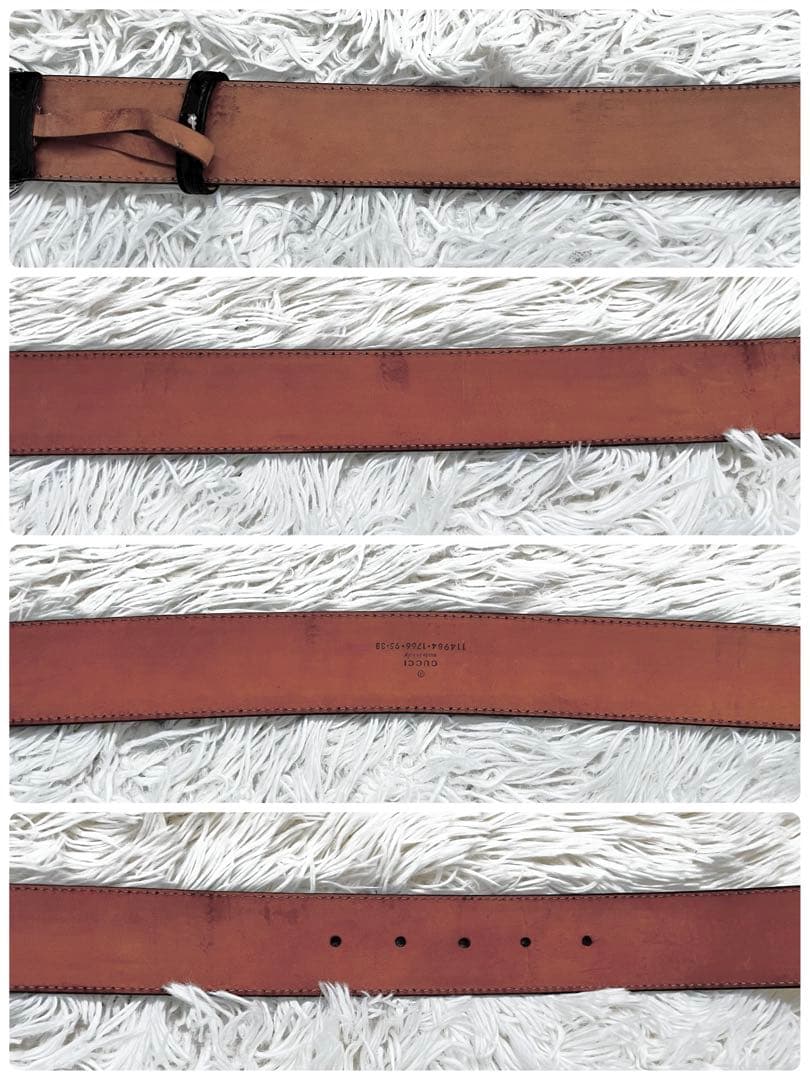 美品 グッチ シマ インターロッキングG ベルト 114984 95/38 茶 - メルカリ