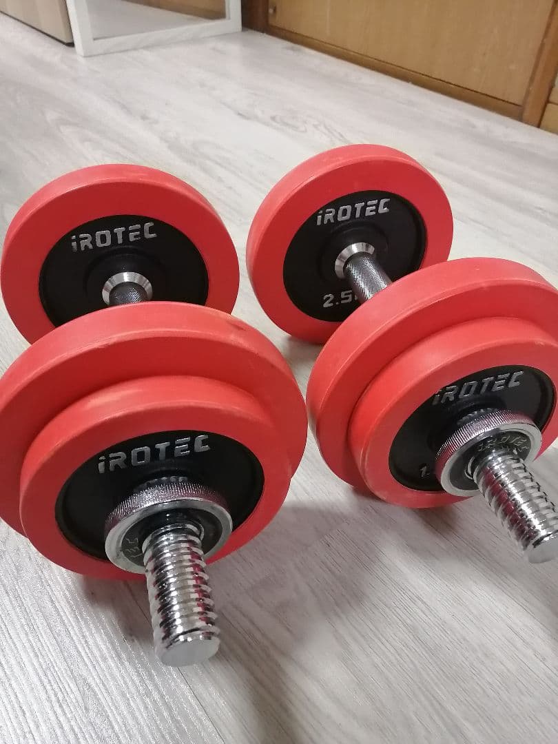 アイロテック IROTEC ラバー付きダンベル ダンベルプレート 20kg筋トレ