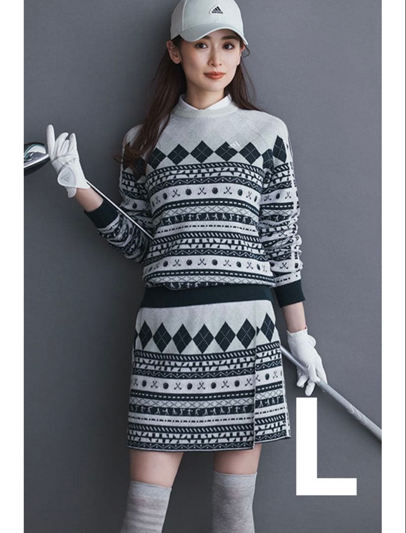 新品✨アディダスゴルフ　泉里香　上下　長袖セーター　ニットスカート　グリーン　L スナイデル＞女優・モデルの泉里香が纏う、冬を彩る華やかなワンピース