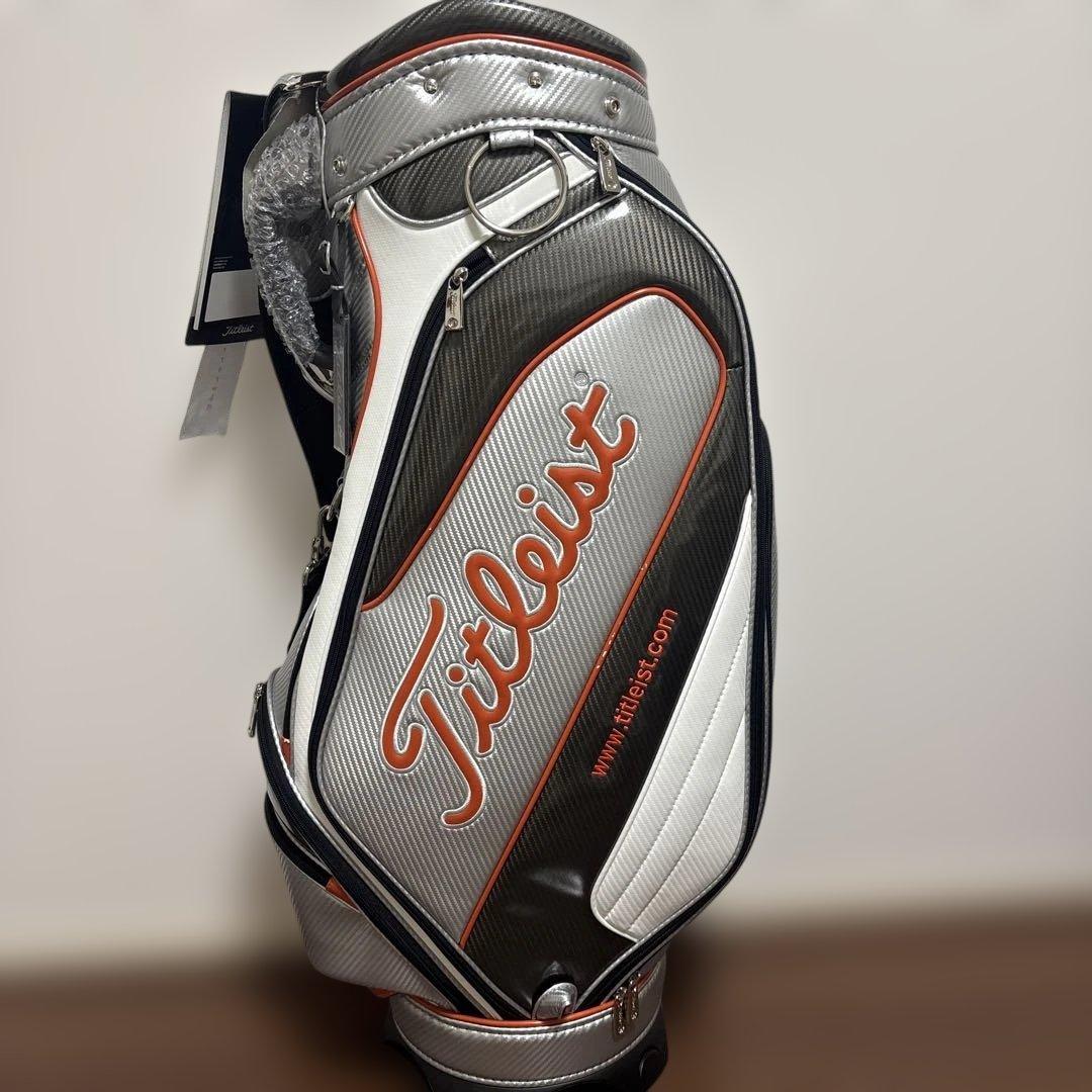 【週末セール】Titleist キャディバッグ ブラック/シルバー/オレンジ Titleist（タイトリスト） Players 4 スタンド キャディバッグ 8.5型