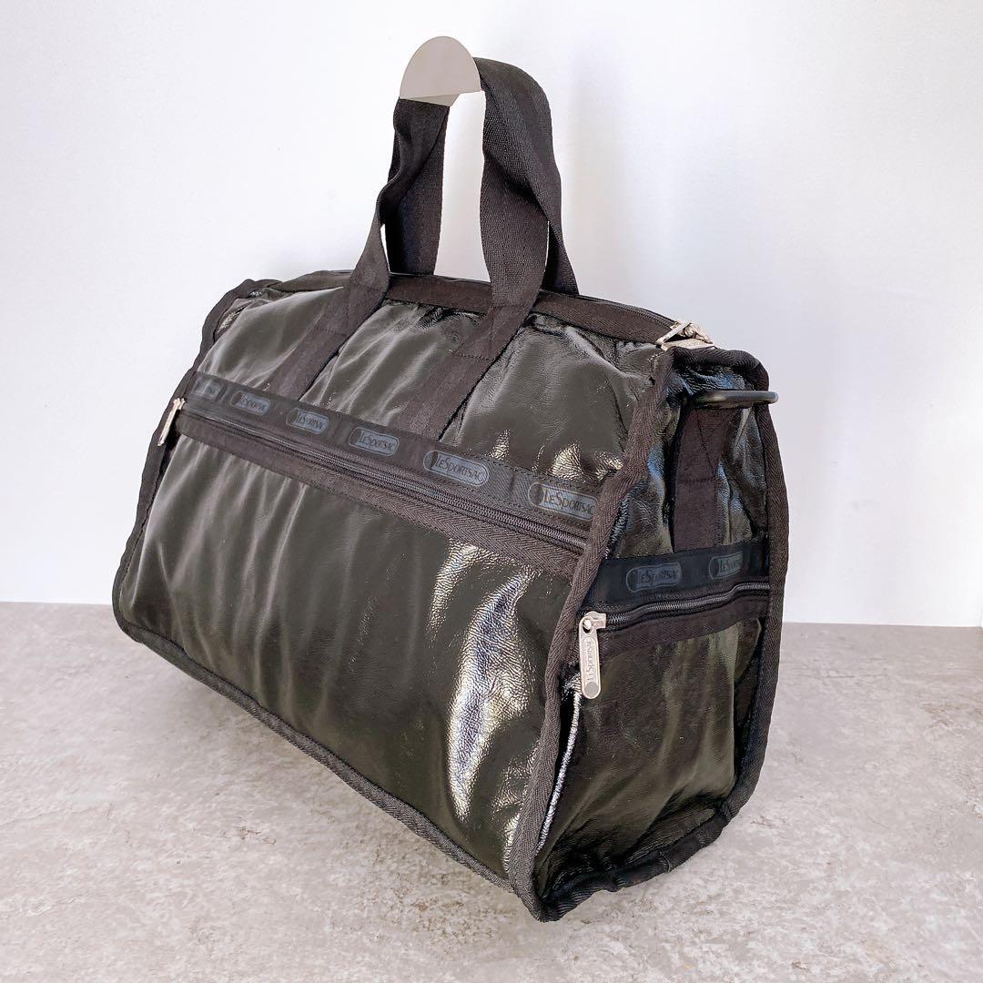 レスポートサック ボストンバック ブラック エナメル 旅行 - メルカリ