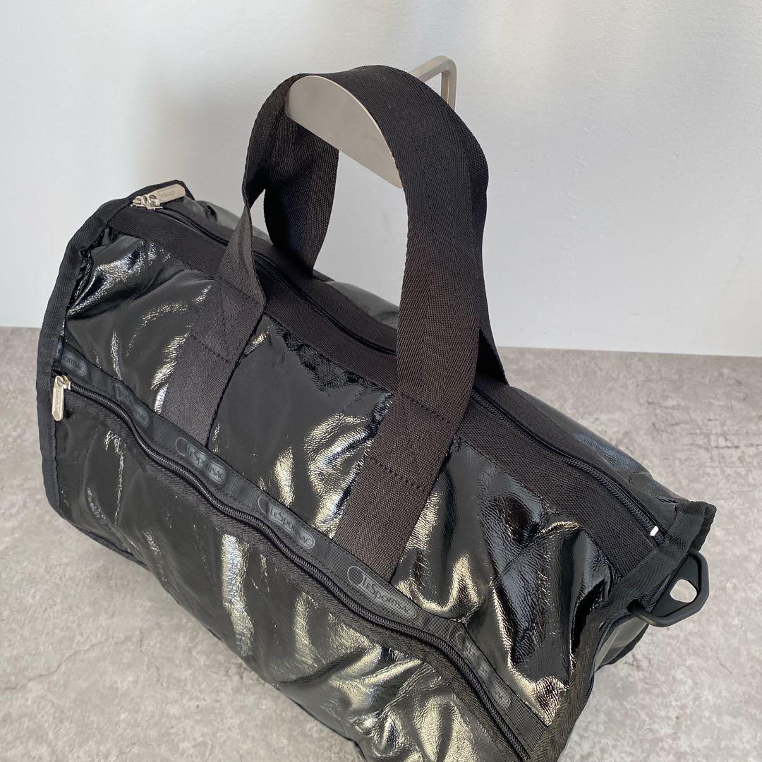 レスポートサック ボストンバック ブラック エナメル 旅行 - メルカリ