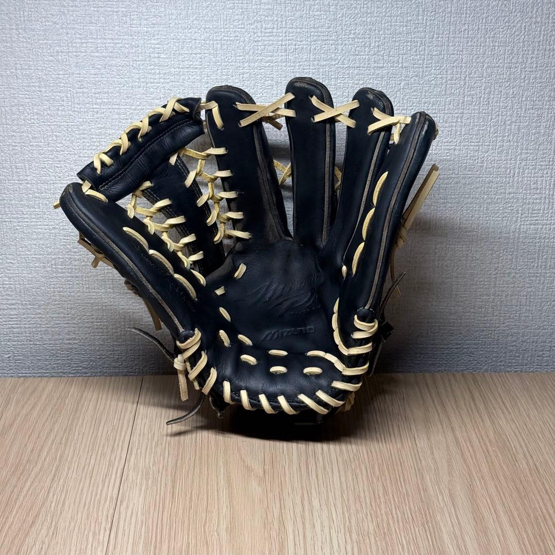 Mizuno ミズノプロ 軟式 外野手用 小指2本 ブラック×ミルクブラウン 軟式用【グローバルエリート】Hselection SIGNA AXI【外野手用／サイズ
