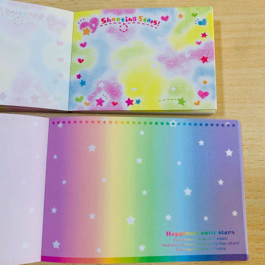 平成レトロ カミオジャパン 虹 星 ハート 【模様①】メモ帳 3冊セット