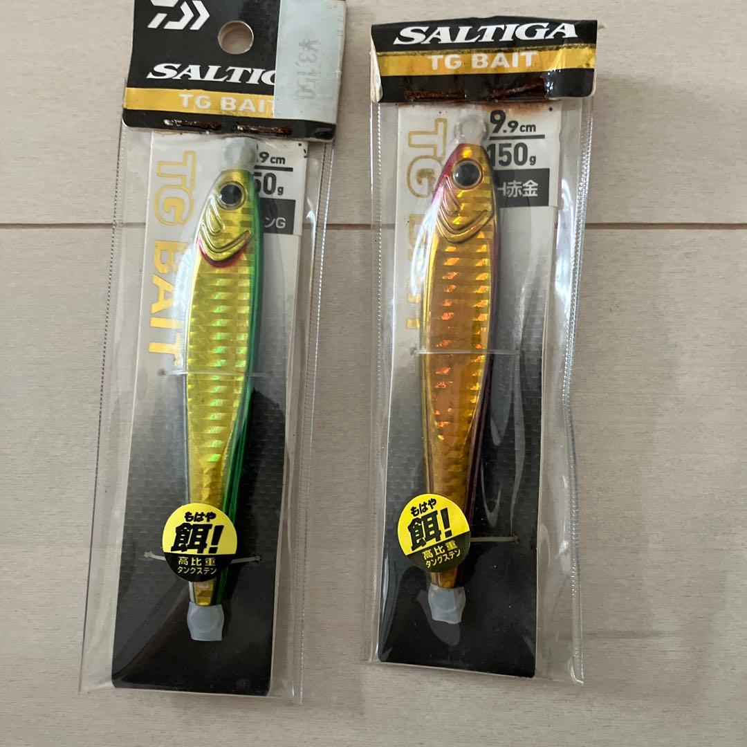 【未使用品】ダイワ SALTIGA TG BAIT 150g 2個セット 美品】ダイワ ソルティガ TGベイト150g×2 DAIWA AF赤金 MLケイムラフル