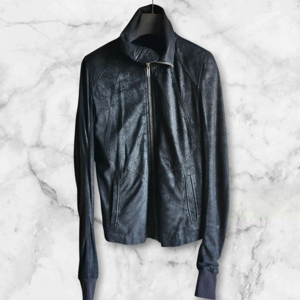 ☆リックオウエンス インターシャ レザー☆ライダース - メルカリ