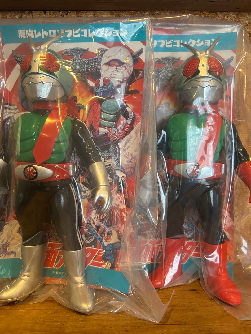 東映レトロソフビコレクション　仮面ライダー　1号　2号 2体セット 東映レトロソフビコレクションの新作が3サイズで登場！キングサイズで