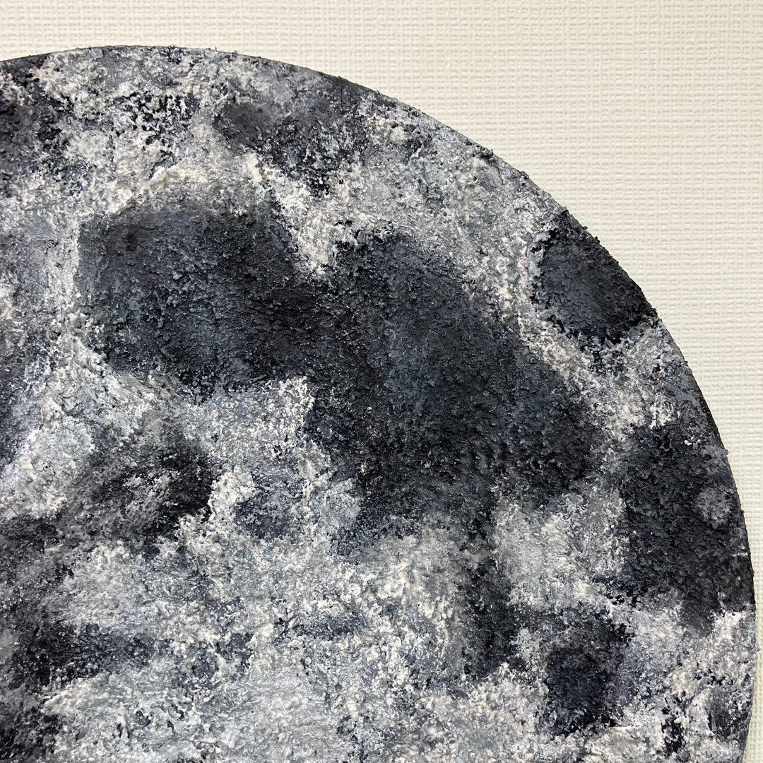 絵画　アクリル画　原画　月影　げつえい　テクスチャーアート　月　モノクロ　Ｓ.Ｉ