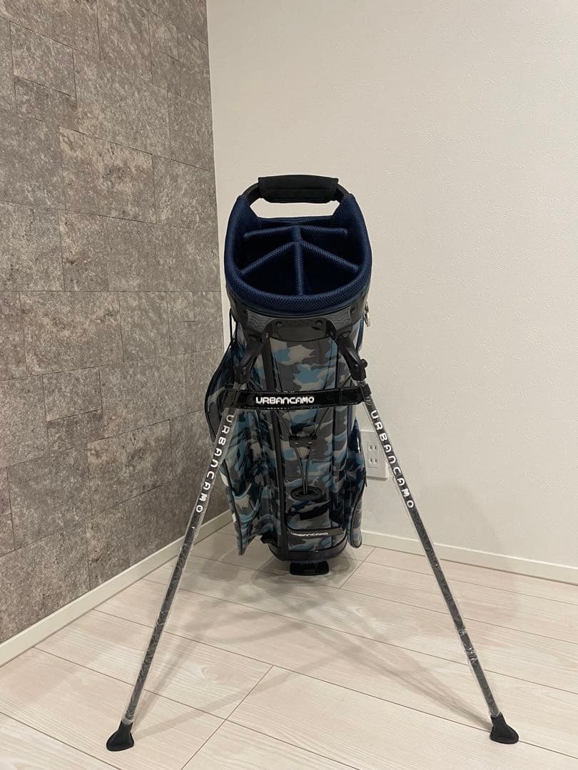 新品未使用】UrbanCamo アーバンカモ スタンド式キャディバッグ 青迷彩