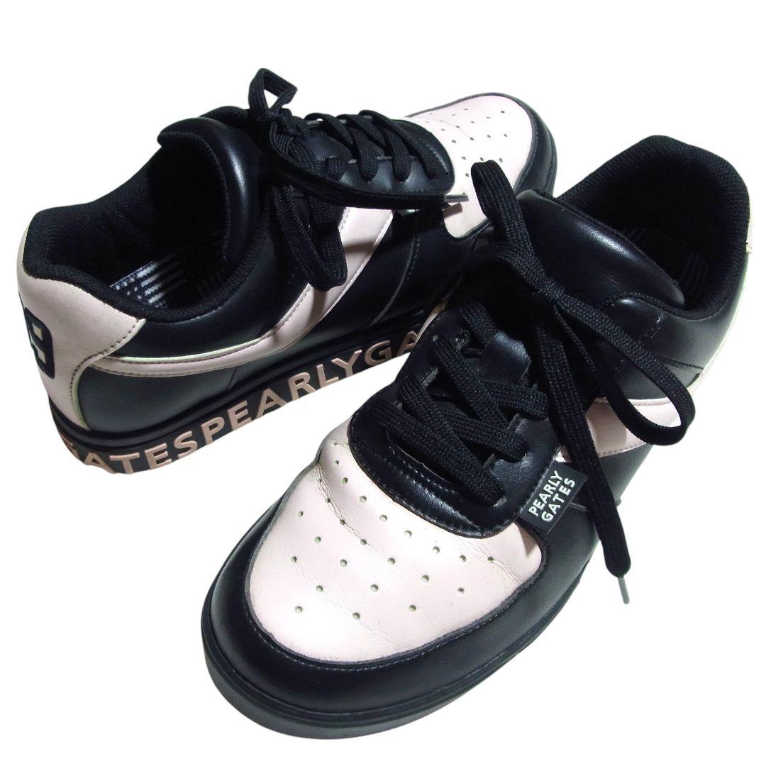 パーリーゲイツ ゴルフシューズ 24.5cm ピンク x ブラック レディース