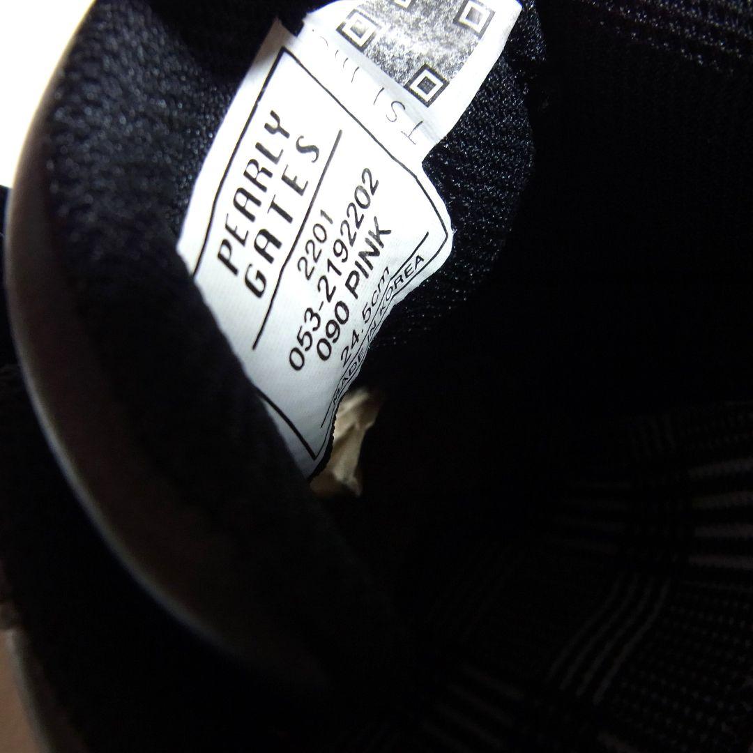 パーリーゲイツ ゴルフシューズ 24.5cm ピンク x ブラック レディース