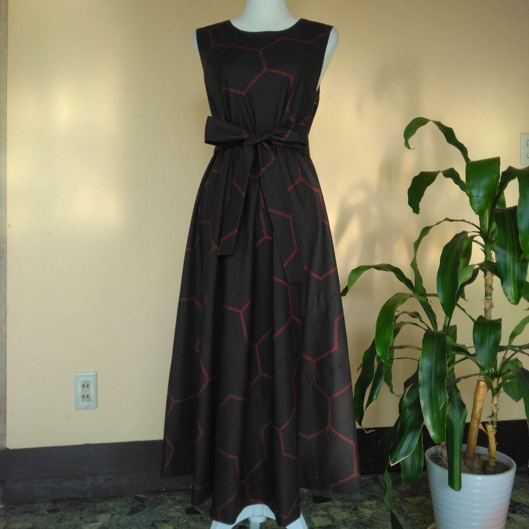 滝沢様ご確認用 大島紬生地からバイアス仕立てロングフレアー