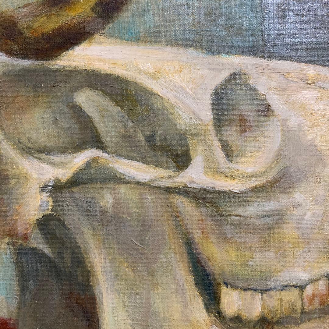 油絵 静物画 牛骨 F15号 縦53センチ横65センチ 絵画 牛 骨 - メルカリ