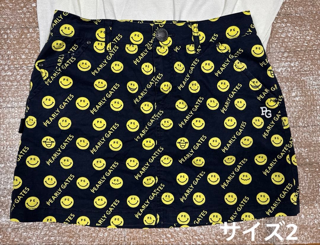 13時迄PEARLGATESロゴ刺繍ニコちゃん総柄スカートサイズ2美品 - メルカリ