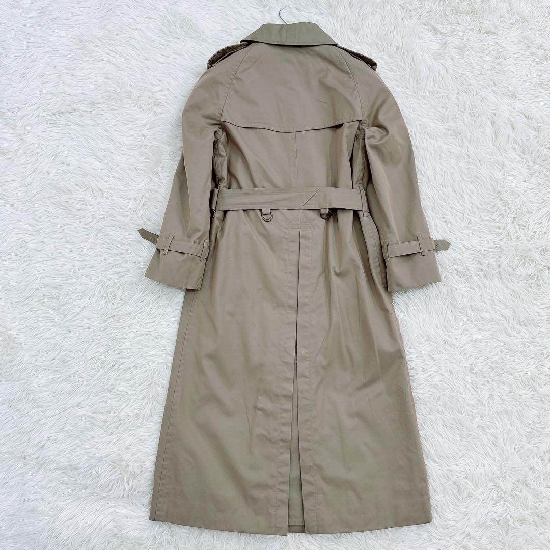 バーバリー トレンチコート ロング ベルト ノバチェック ベージュ S