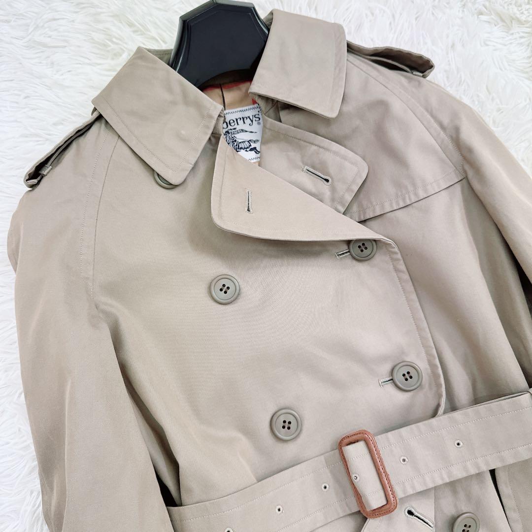 バーバリー トレンチコート ロング ベルト ノバチェック ベージュ S