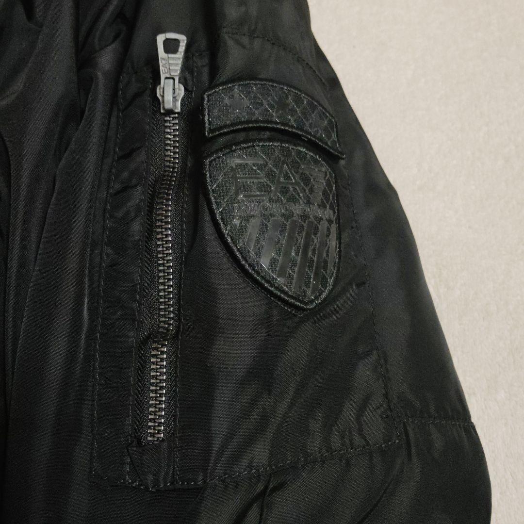 EA7☆EMPORIO ARMANI☆ブラック中綿ミリタリーロングジャケット - メルカリ
