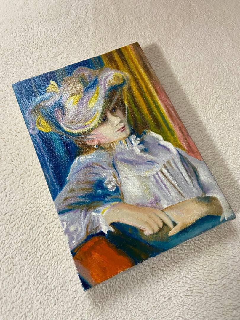 ルノワール 肉筆手描きの油絵模写画 帽子の女 - 絵画クラシック