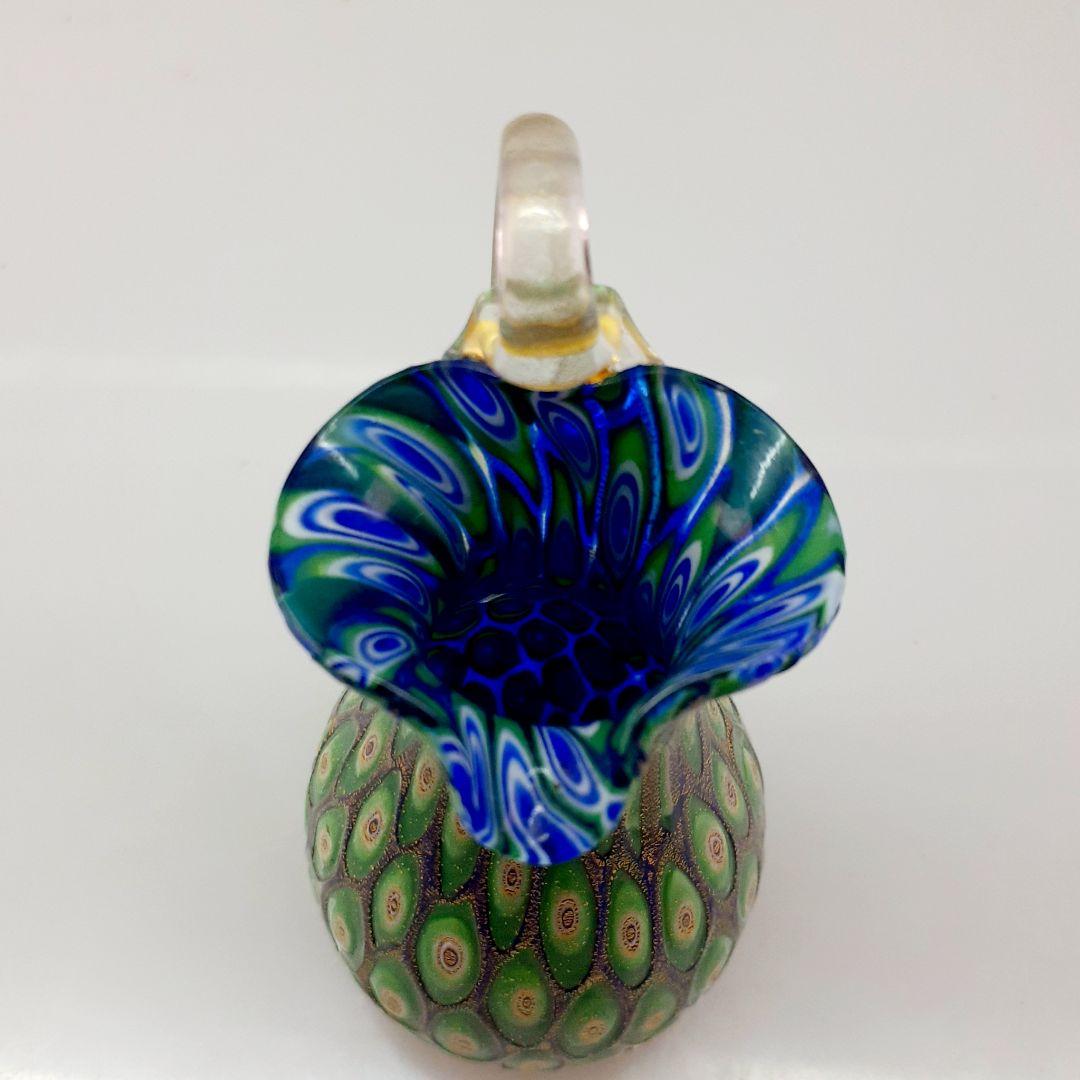 MURANO ムラノ 金彩 グリーン ミルフィオリ ミルクピッチャーの通販