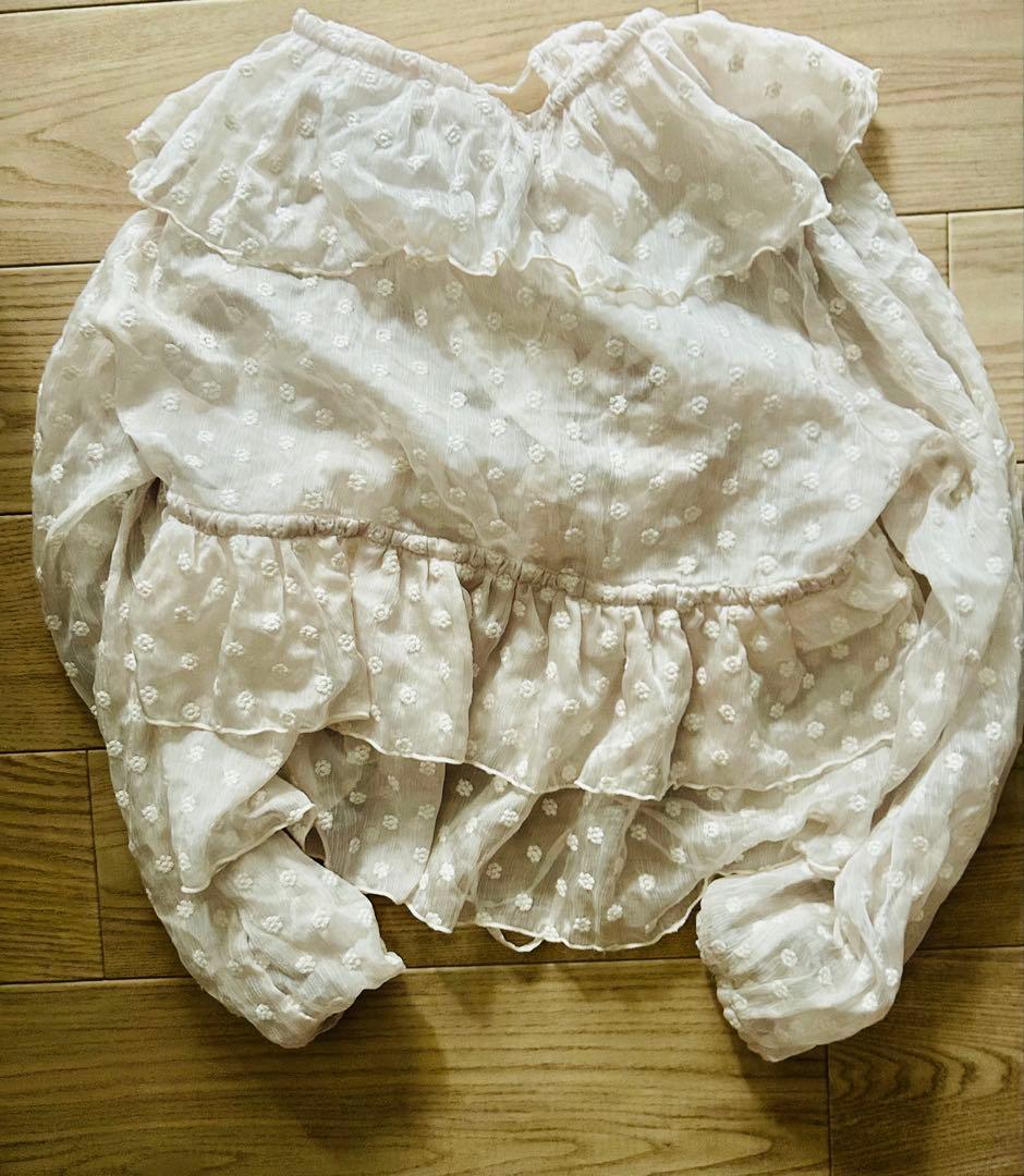 お取置品】シーナリーSHENERY フリルカラー2WAYシフォンブラウス