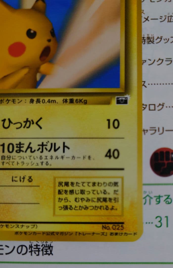 ピカチュウ ポケモンカード トレーナーズ Vol.1 ポケモンスナップ