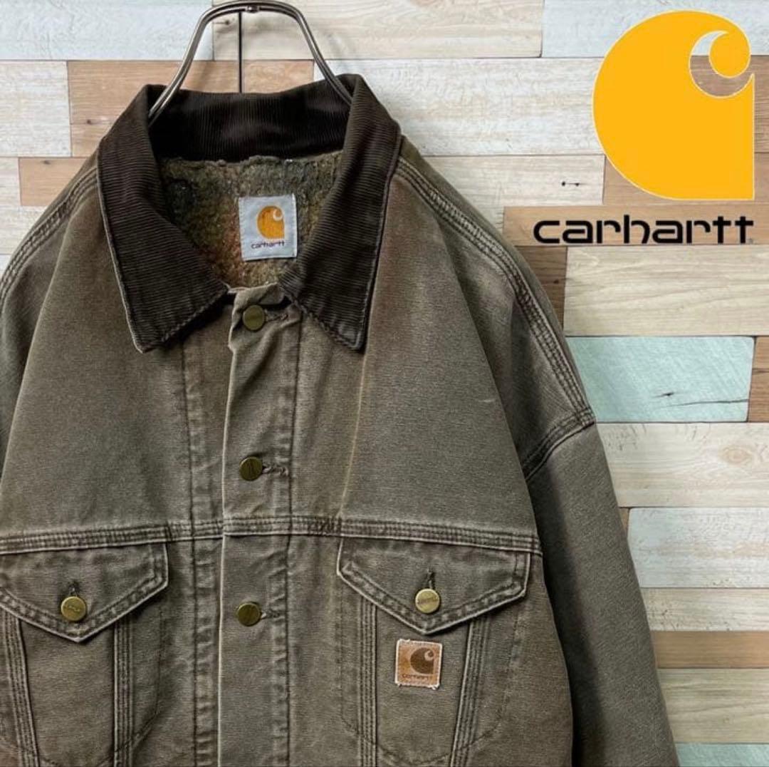 最終値下げ　古着　カーハート　アクティブジャケット　ダック地　メンズXL相当良品 古着 カーハート Carhartt アクティブジャケット 中綿入り ダック