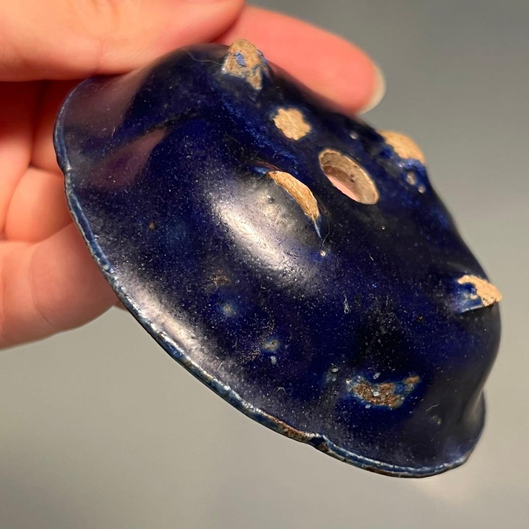 713.夢陶 琉璃釉木瓜鉢 盆栽鉢 植木鉢 8.5*7.6*2.5cm