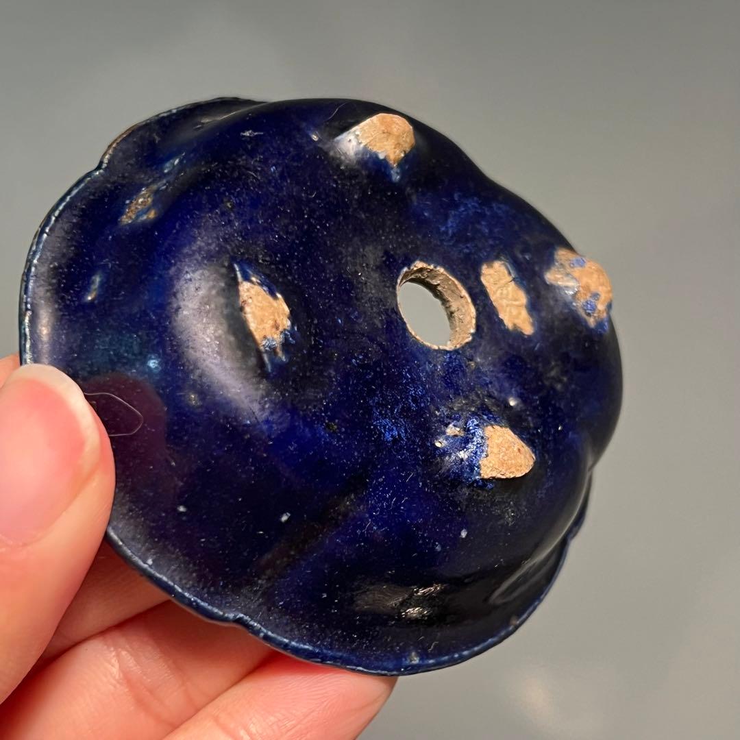 713.夢陶 琉璃釉木瓜鉢 盆栽鉢 植木鉢 8.5*7.6*2.5cm