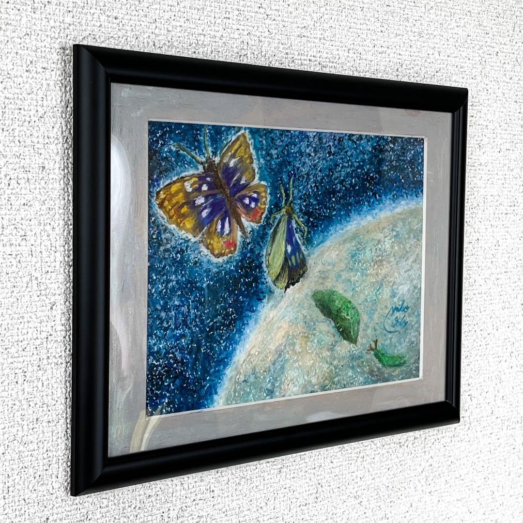 「悠生」 オイルパステル★原画1点物.額入り