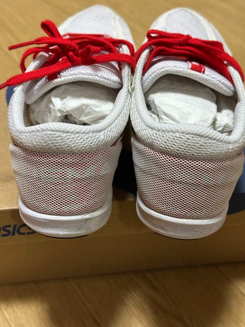 【asics】ランニングシューズ ホワイト/レッド　24.5cm