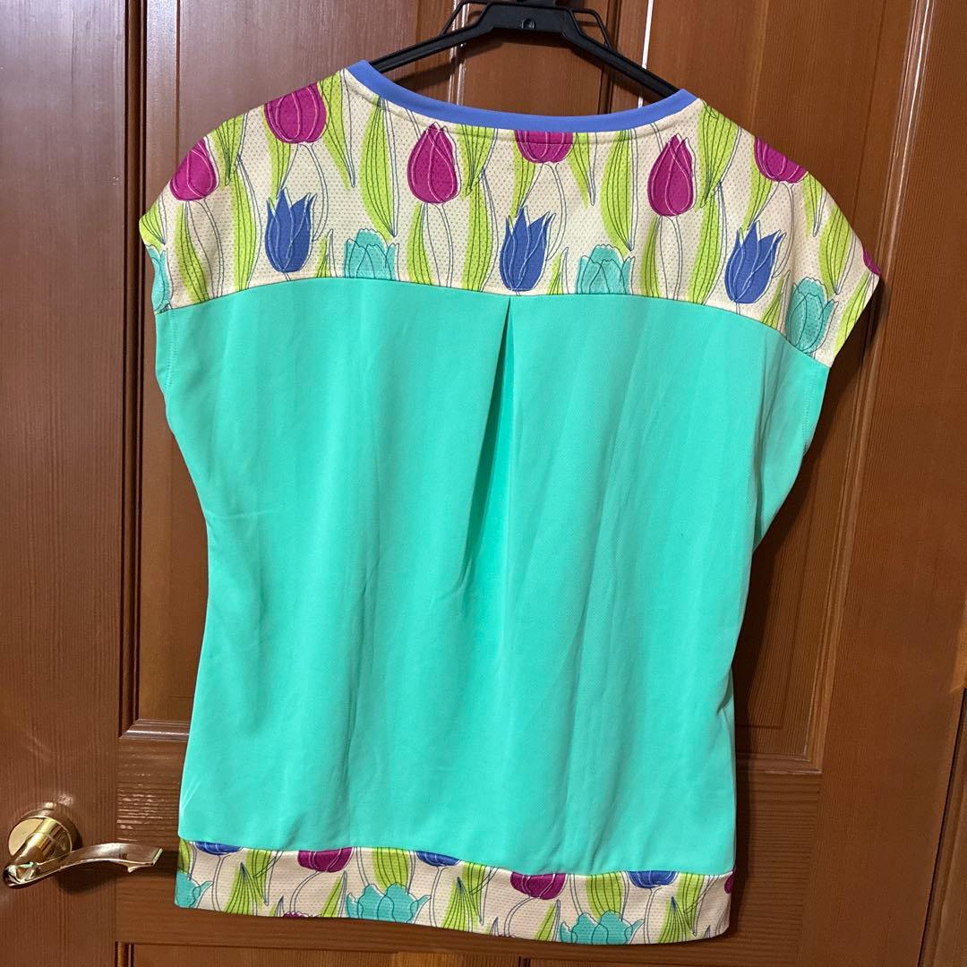 お値下げ röche ミントグリーン チューリップ柄テニスウェア 美品