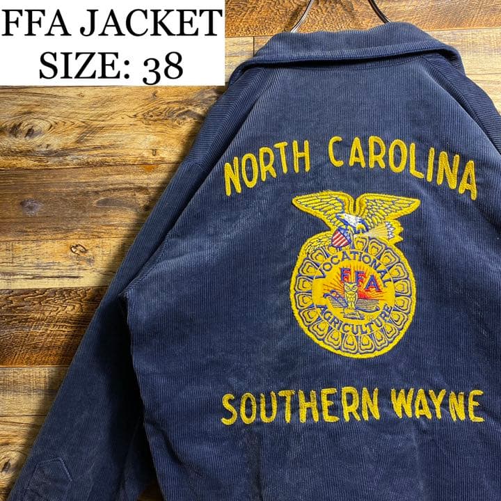 FFAジャケットファーマーズジャケットコーデュロイ38メンズ古着l紺