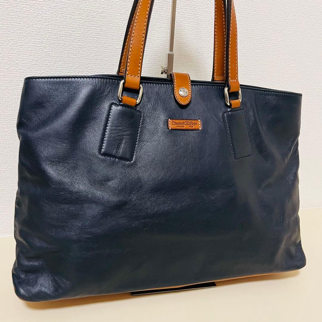 【美品】ダニエルアンドボブ トゥモローランド別注 トートバッグ ネイビー 別注】Daniel&Bob×TOMORROWLAND Totona Alce レザートートバッグ