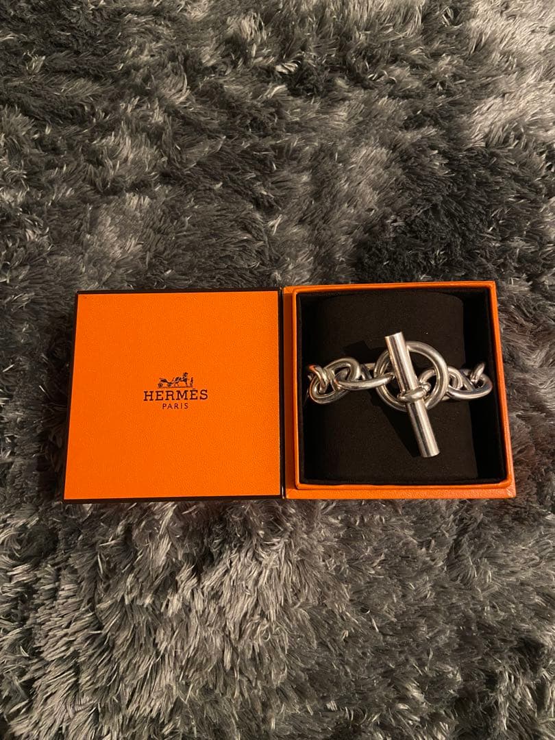 HERMESシェーヌダンクルブレスレット12コマ シルバー925箱付きフランス製 HERMES(エルメス) シェーヌダンクルMM ブレスレット 12コマ SV925