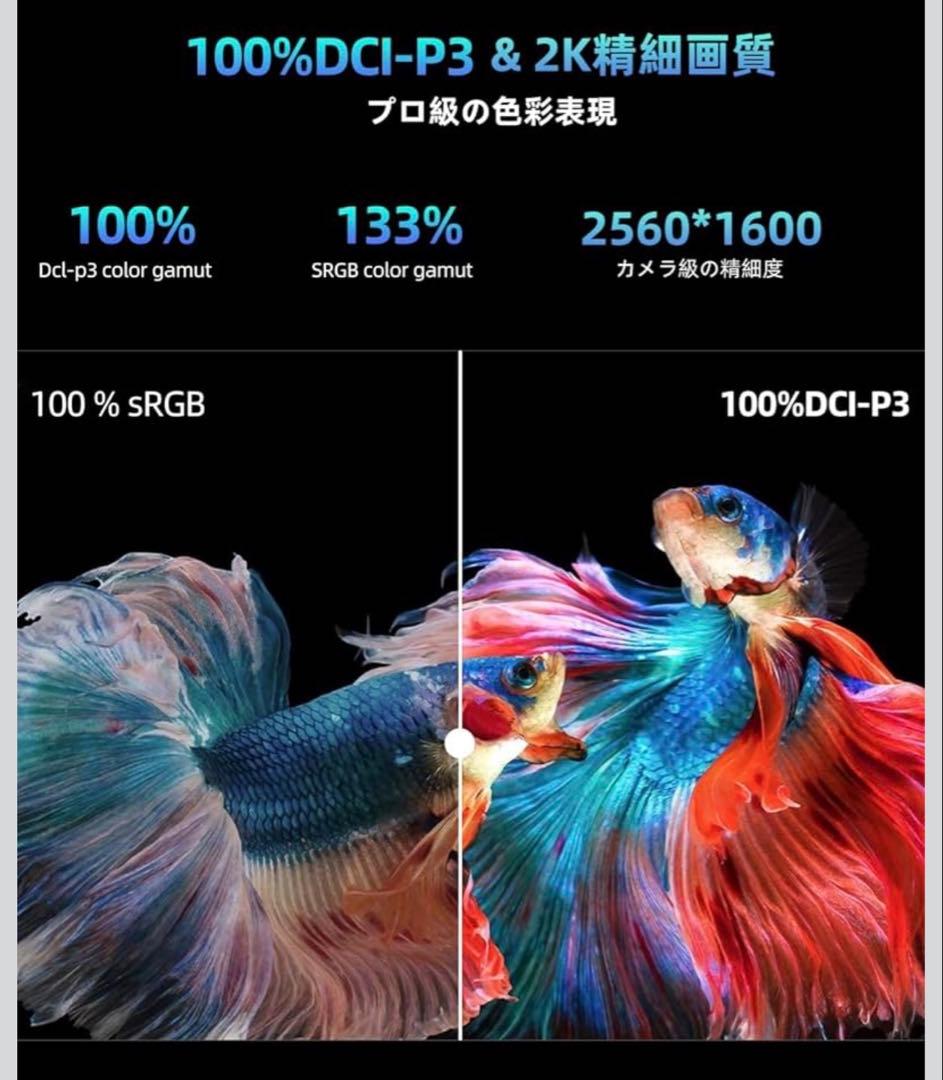 Newsoul QLED モバイルモニター 2.5K 18インチ 144Hz