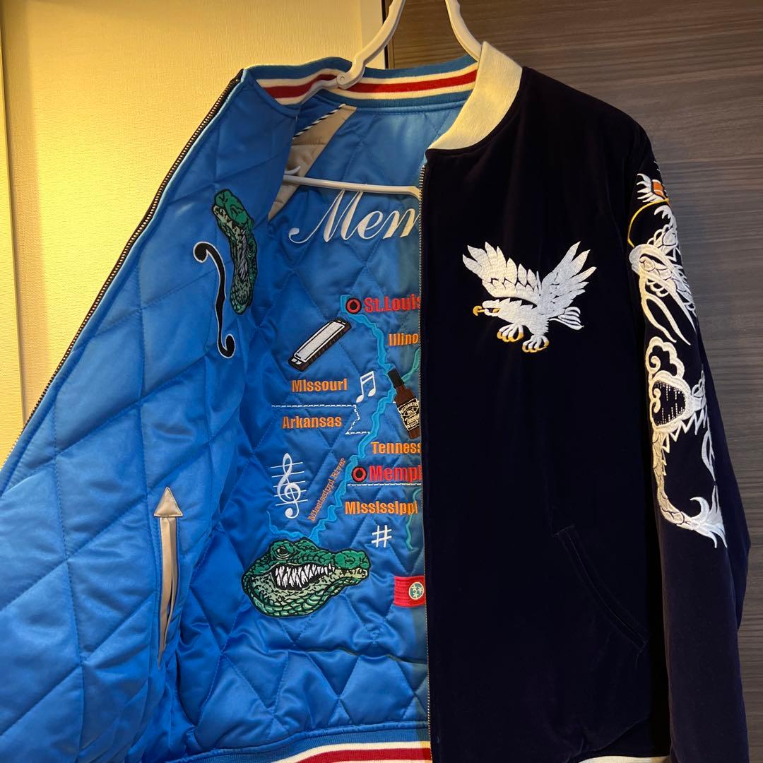 BILLVAN】ビルバン 別珍ベロアスカジャン リバーシブル 総刺繍 (40