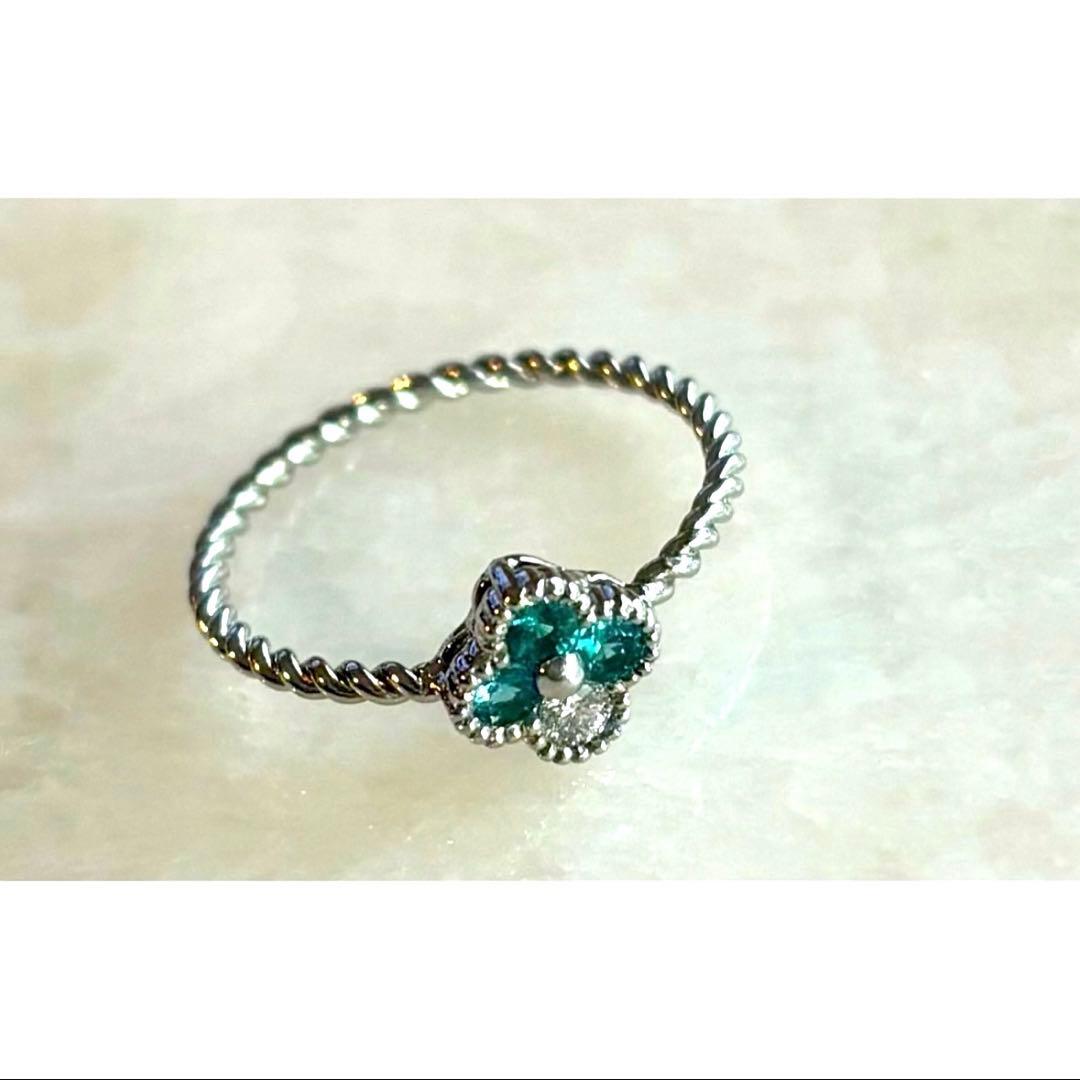 《新品》大幅天然パライバ　ダイヤ　リング　刻印あり　pt900