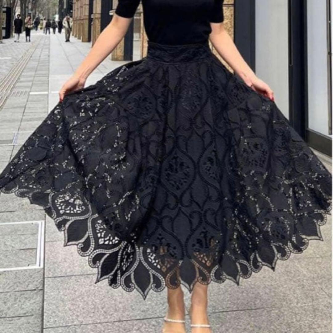 美品✨JENNE 総レース タック フレンチスカート JENNE総レース タックフレンチスカート