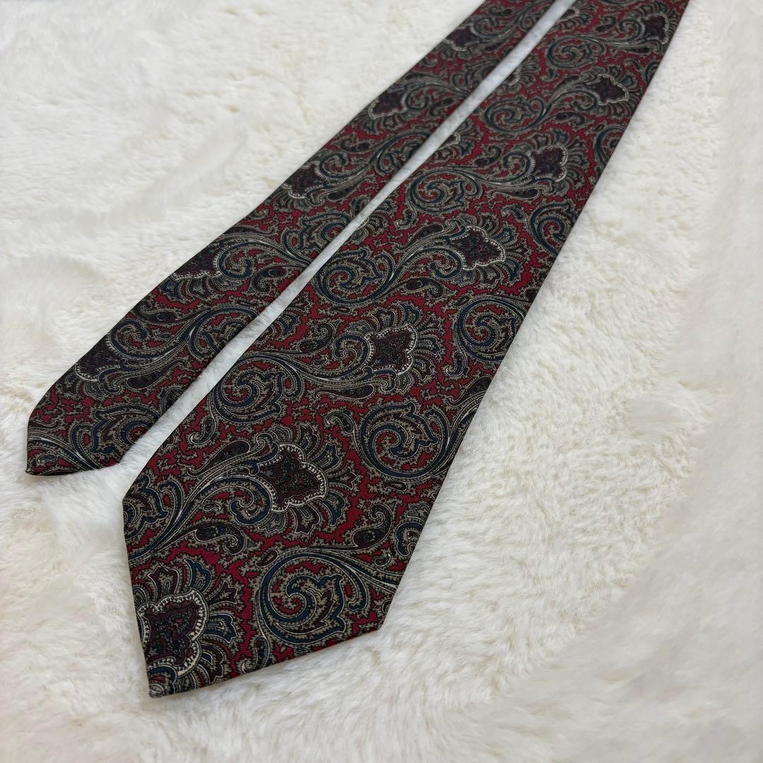 Burberrysネクタイシャツスイングトップ ペイズリー総柄 刺繍ロゴ 古着