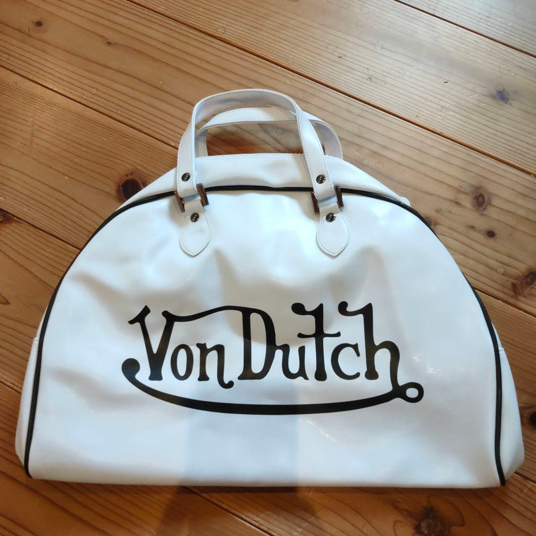 Von Dutch ボンダッチ ボストンバッグ ホワイト ハンドバッグ かばん