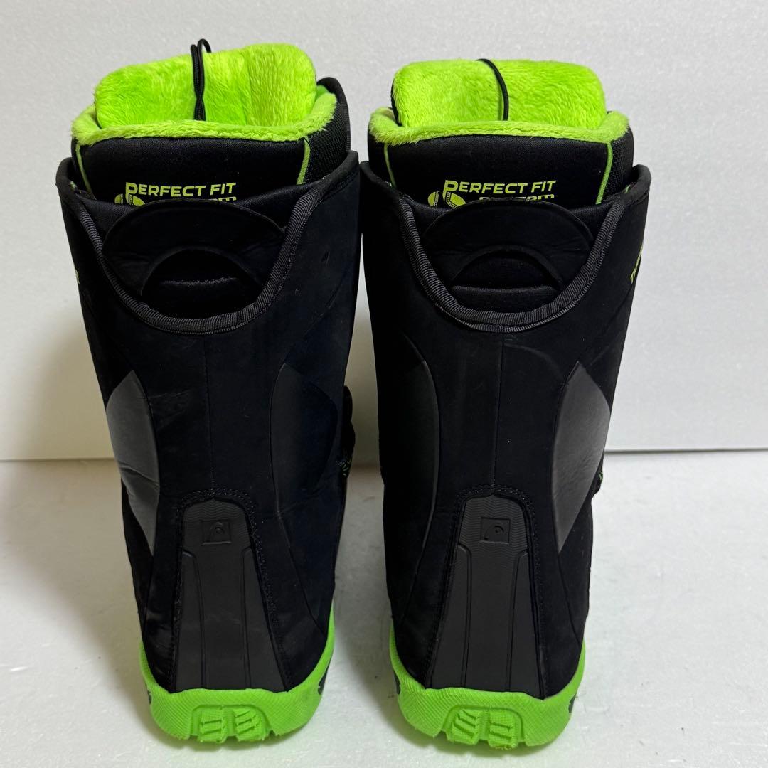 25.5cm HEAD THREE スノーボードブーツ ブラック/グリーン黒緑