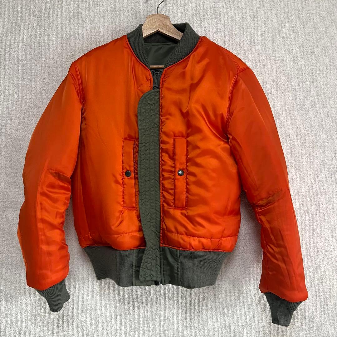 AVIREX MA-1 フライトジャケット M カーキ 背面ロゴ バックロゴ - メルカリ