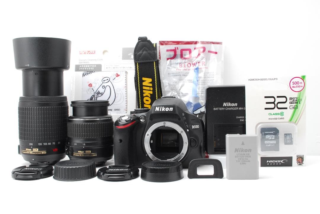 新品級ショット数】Nikon D5100 スマホ転送 ダブルレンズ 自撮り