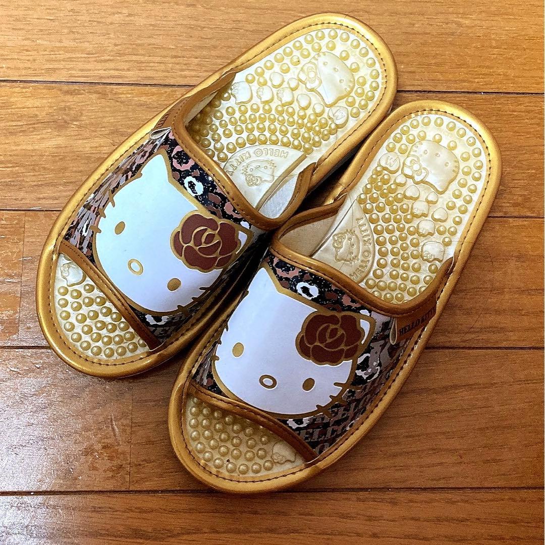平成レトロ♡キティちゃん♡健康サンダル♡ヒョウ柄♡スリッパ♡平成