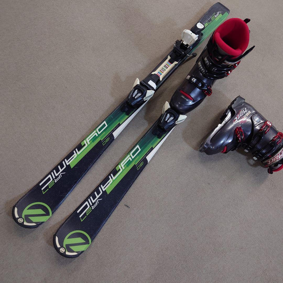 滑れる状態で発送 使用済みジュニアスキー120cmブーツ23cm ポールは