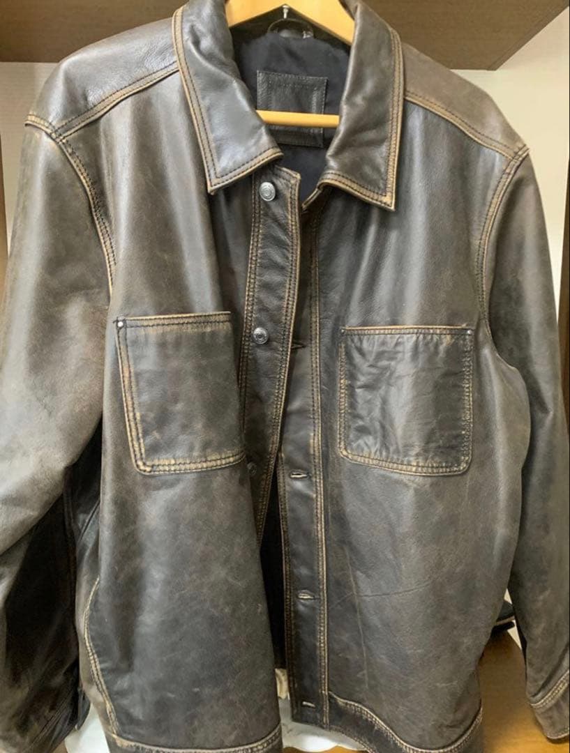 ZARAダークブラウン 革 ジャケット ポケット付きレザーフライトジャケット - ダークブラウン | ZARA Japan